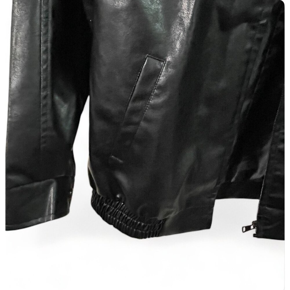AUTOMET Womens Oversized Leather Jackets Faux Suede Motorcycle Coats, New - Picture 9 of 13